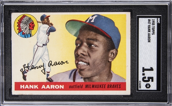 1955 Topps #47 Hank Aaron - SGC FAIR 1.5